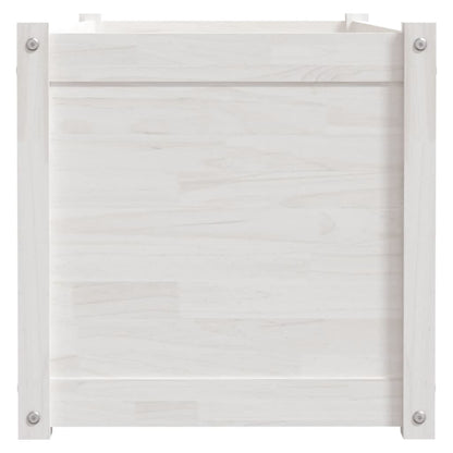 Garden Planters 2 pcs White 39.4"x19.7"x19.7" Solid Wood Pine