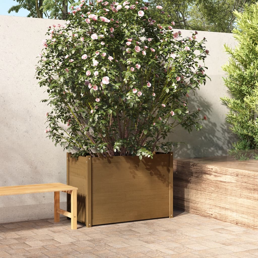 Garden Planter Honey Brown 39.4"x19.7"x27.6" Solid Wood Pine
