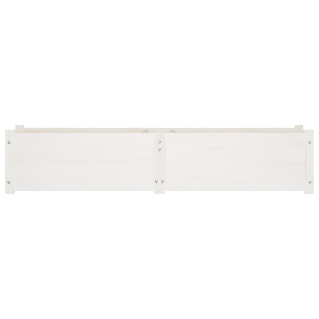 Garden Raised Beds 2 pcs White 59.1"x12.2"x12.2" Solid Wood Pine