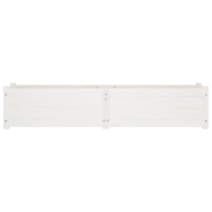 Garden Raised Beds 2 pcs White 59.1"x12.2"x12.2" Solid Wood Pine