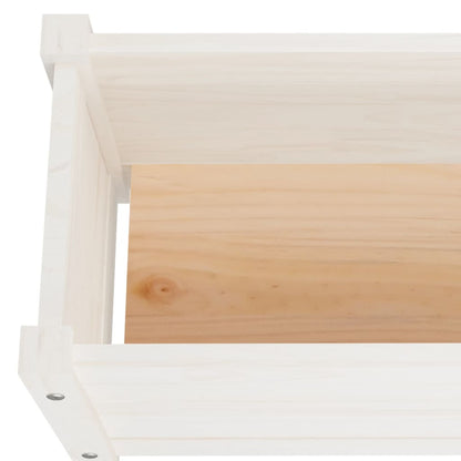 Garden Raised Beds 2 pcs White 59.1"x12.2"x12.2" Solid Wood Pine