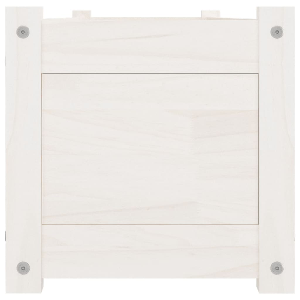 Garden Raised Beds 2 pcs White 59.1"x12.2"x12.2" Solid Wood Pine