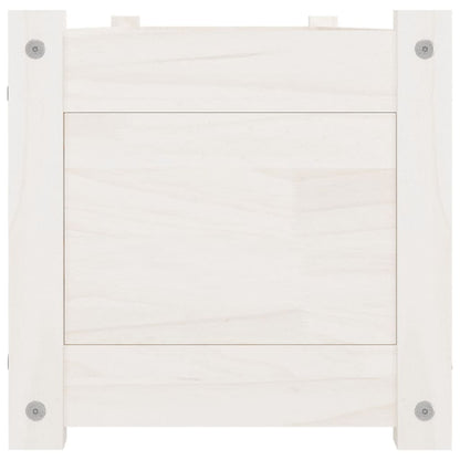 Garden Raised Beds 2 pcs White 59.1"x12.2"x12.2" Solid Wood Pine