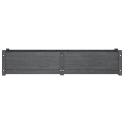 Garden Raised Bed Gray 59.1"x12.2"x12.2" Solid Wood Pine