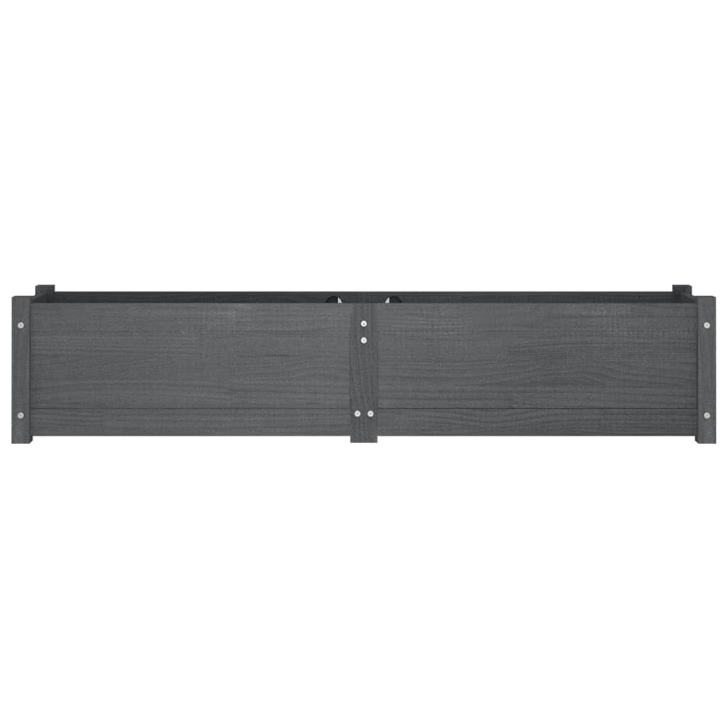Garden Raised Beds 2 pcs Gray 59.1"x12.2"x12.2" Solid Wood Pine