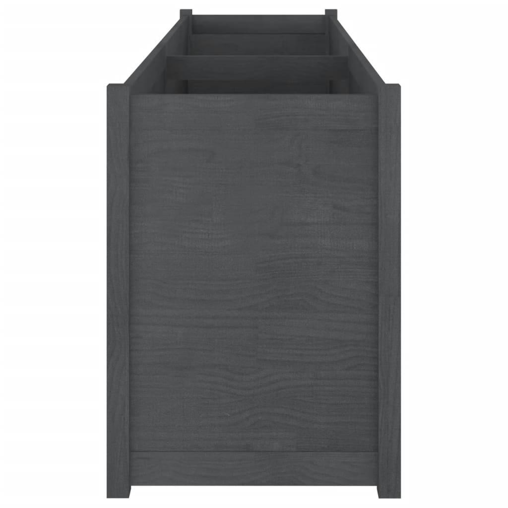 Garden Planter Gray 78.7"x19.7"x27.6" Solid Wood Pine