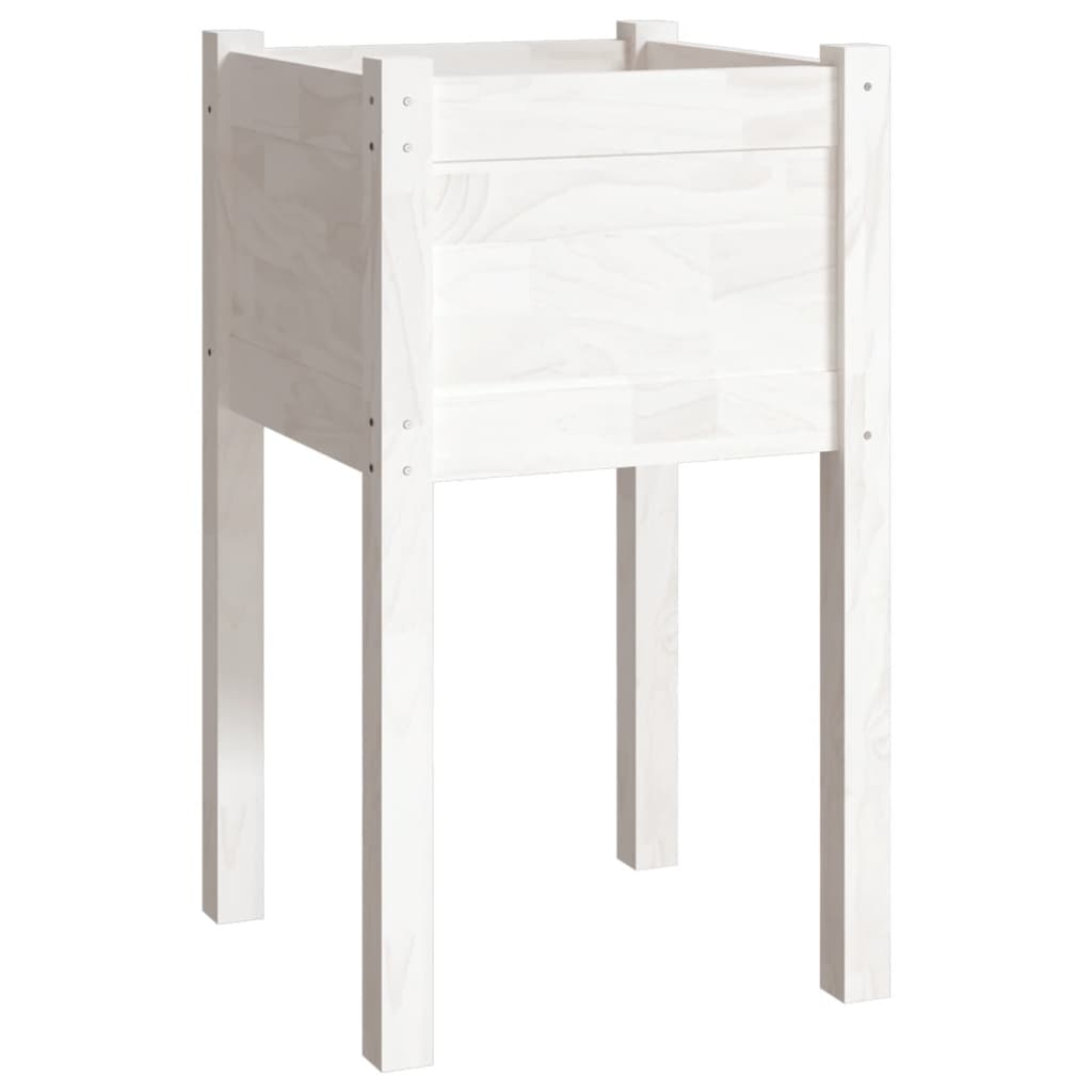 Planter White Solid pinewood Durable Planter Square