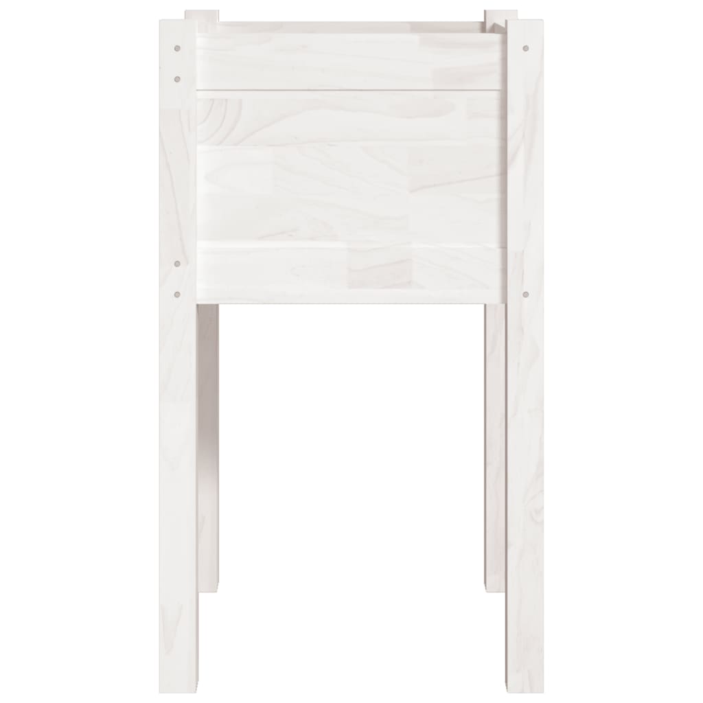 Planter White Solid pinewood Durable Planter Square