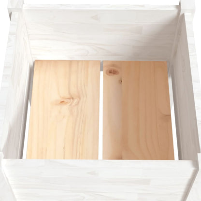 Planter White Solid pinewood Durable Planter Square