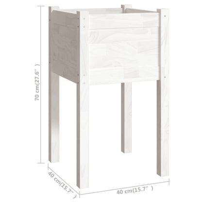 Planter White Solid pinewood Durable Planter Square