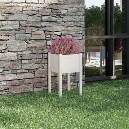 Planter White Solid pinewood Durable Planter Square