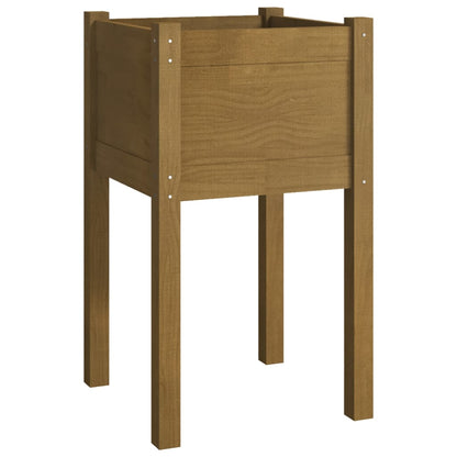 Garden Planter Set of 2 Honey brown Solid pinewood Medium