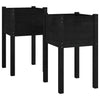 Garden Planters 2 pcs Black 40x40x70 cm Solid Pinewood