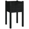 Garden Planters 2 pcs Black 40x40x70 cm Solid Pinewood