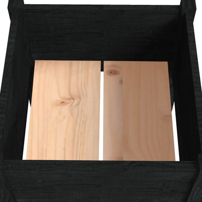 Garden Planters 2 pcs Black 40x40x70 cm Solid Pinewood