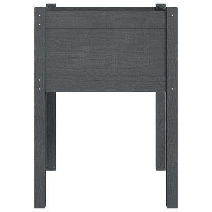 Garden Planters 2 pcs Gray 19.7"x19.7"x27.6" Solid Wood Pine