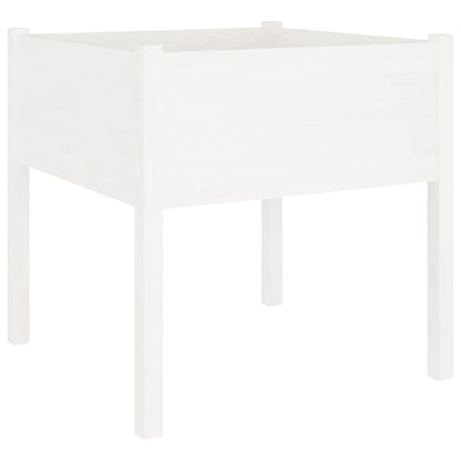 Garden Planters 2 pcs White 70x70x70 cm Solid Pinewood
