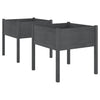 Garden Planters 2 pcs Grey 70x70x70 cm Solid Pinewood