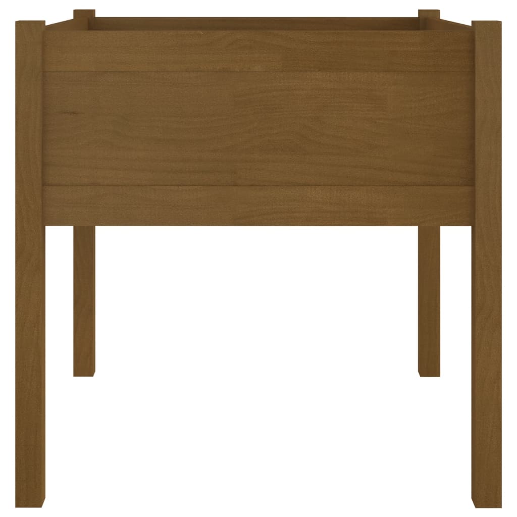 Garden Planter Honey Brown Solid Pine wood 27.6x27.6x27.6 in