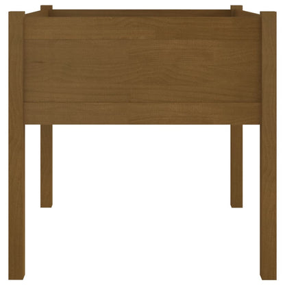 Garden Planter Honey Brown Solid Pine wood 27.6x27.6x27.6 in