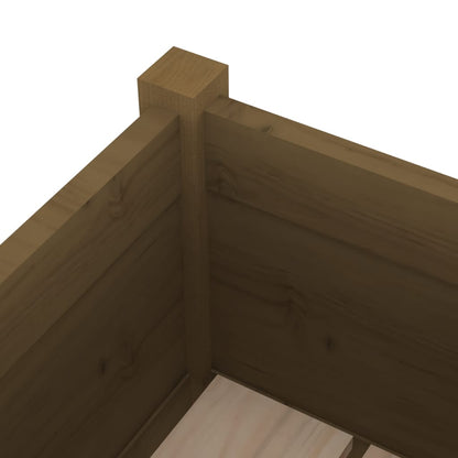 Garden Planter Honey Brown Solid Pine wood 27.6x27.6x27.6 in