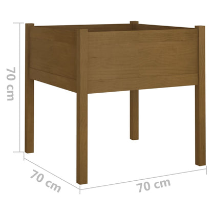 Garden Planter Honey Brown Solid Pine wood 27.6x27.6x27.6 in