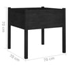 Garden Planter Black 70x70x70 cm Solid Pinewood