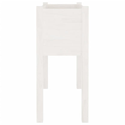 Garden Planter White 27.6"x12.2"x27.6" Solid Wood Pine