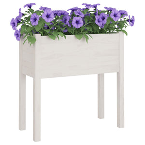 Garden Planters 2 pcs White 70x31x70 cm Solid Pinewood