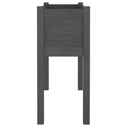 Garden Planters 2 pcs Gray 27.6"x12.2"x27.6" Solid Wood Pine