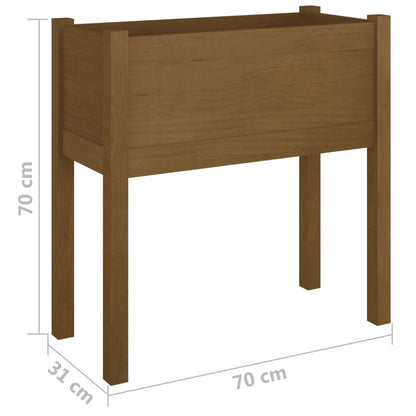 Garden Planter Honey Brown 27.6"x12.2"x27.6" Solid Wood Pine