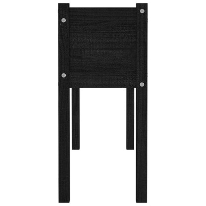 Garden Planters 2 pcs Black 43.3"x12.2"x27.6" Solid Wood Pine