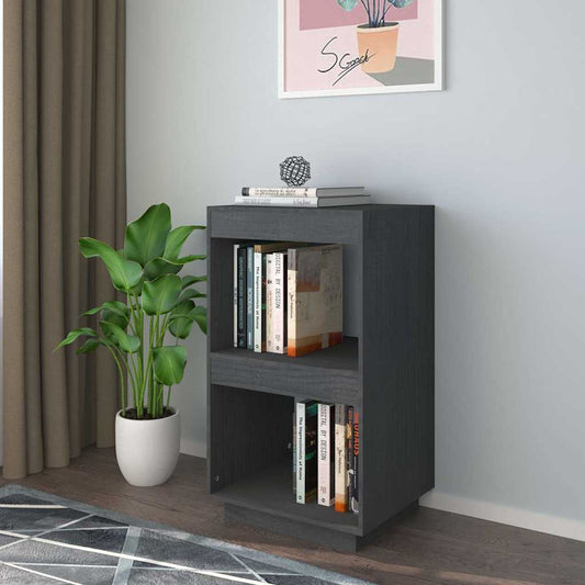Book Cabinet | Grey | Solid Pinewood | Compact | Book Cabinet
