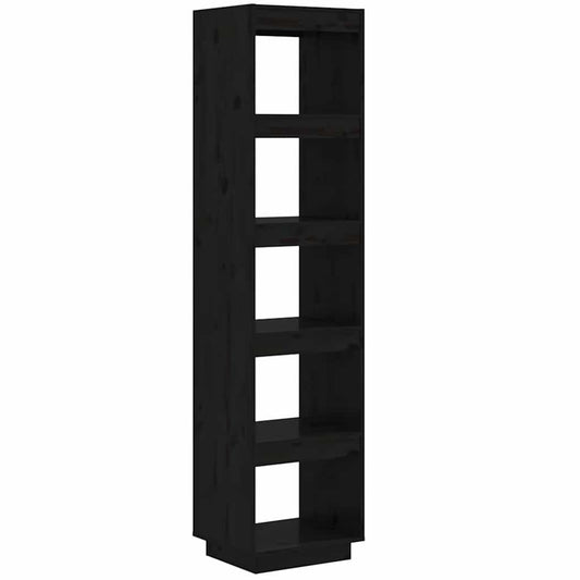 Book Cabinet | Black | Solid pinewood | 40x35x167 cm | Book Cabinet