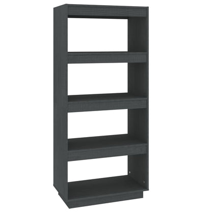 Book Cabinet/Room Divider Grey 60x35x135 cm Solid Pinewood
