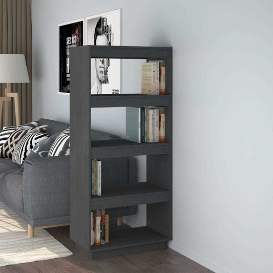 Book Cabinet | Grey | Solid pinewood | Medium | Book Cabinet
