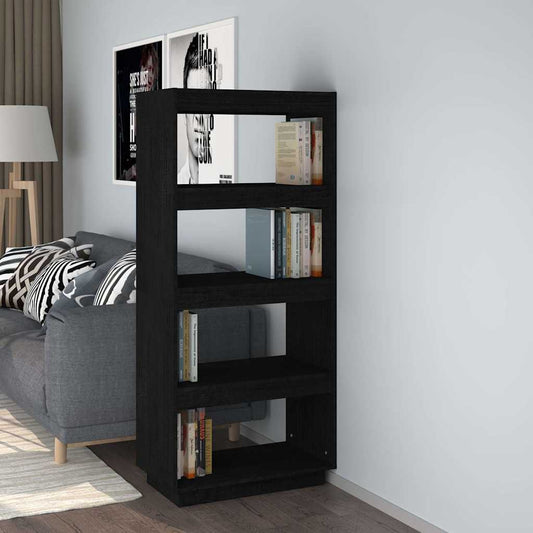 Book Cabinet | Black | Solid Pinewood | Medium | Book Cabinet