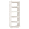 Book Cabinet/Room Divider White 60x35x167 cm Solid Pinewood