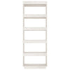 Book Cabinet/Room Divider White 60x35x167 cm Solid Pinewood