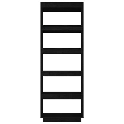 Book Cabinet/Room Divider Black 60x35x167 cm Solid Pinewood