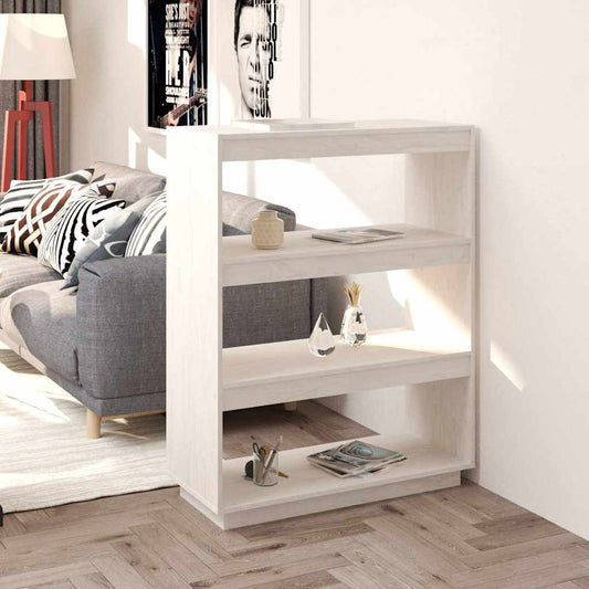 Book Cabinet | White | Solid pinewood | 80 x 35 x 103 cm | Book Cabinet