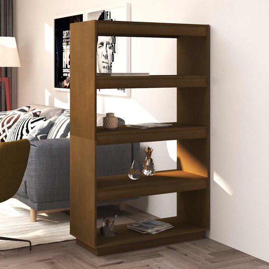 Book Cabinet | Honey brown | Solid pinewood | 80x35x135 cm | Sleek