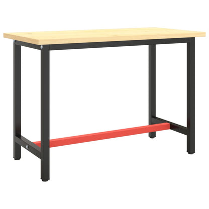 Work Bench Frame Matte Black and Matte Red 110x50x79 cm Metal