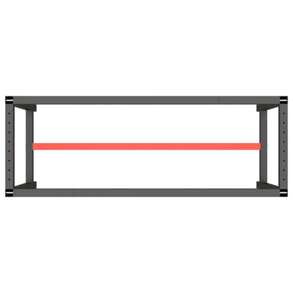 Work Bench Frame Matte Black and Matte Red 140x50x79 cm Metal