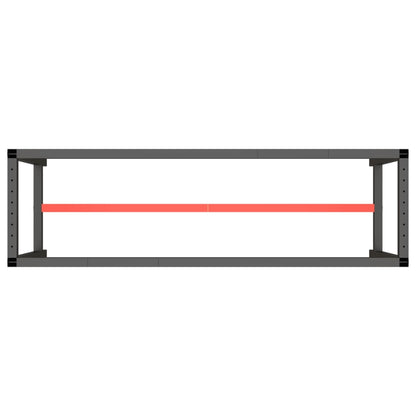 Work Bench Frame Matte Black and Matte Red 170x50x79 cm Metal