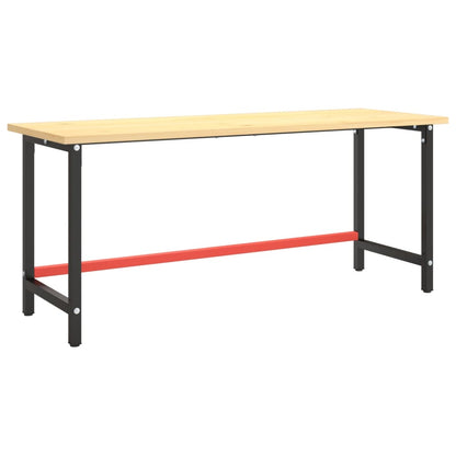 Work Bench Frame Matte Black and Matte Red 180x57x79 cm Metal