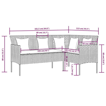 Couch Sofa Set | Grey | PE Rattan | Large | Modular | Couch Sofa Set
