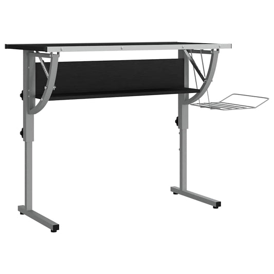 Craft Desk | Black and Grey | Engineered Wood, Powder-Coated Steel