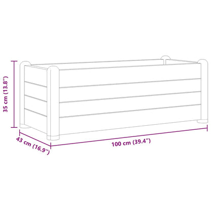 Raised Bed | Stone grey | Polypropylene | 100 x 43 x 35 cm
