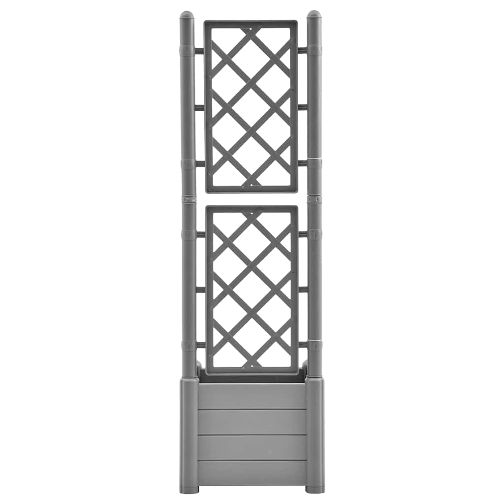 Garden Planter with Trellis 16.9"x16.9"x55.9" PP Stone Gray
